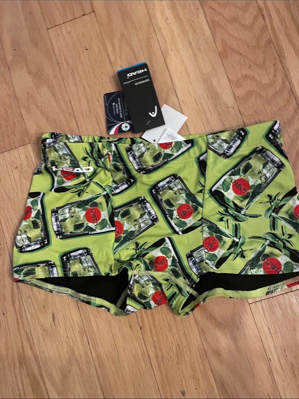 Head new with tags, Mojito Green Printed swim trunks size 34 European made
